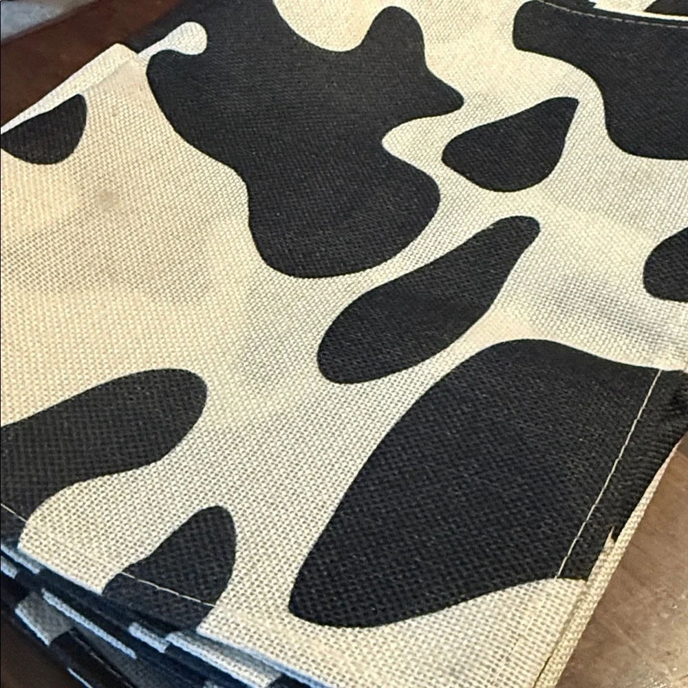 Black and White Cow Print Table Runners